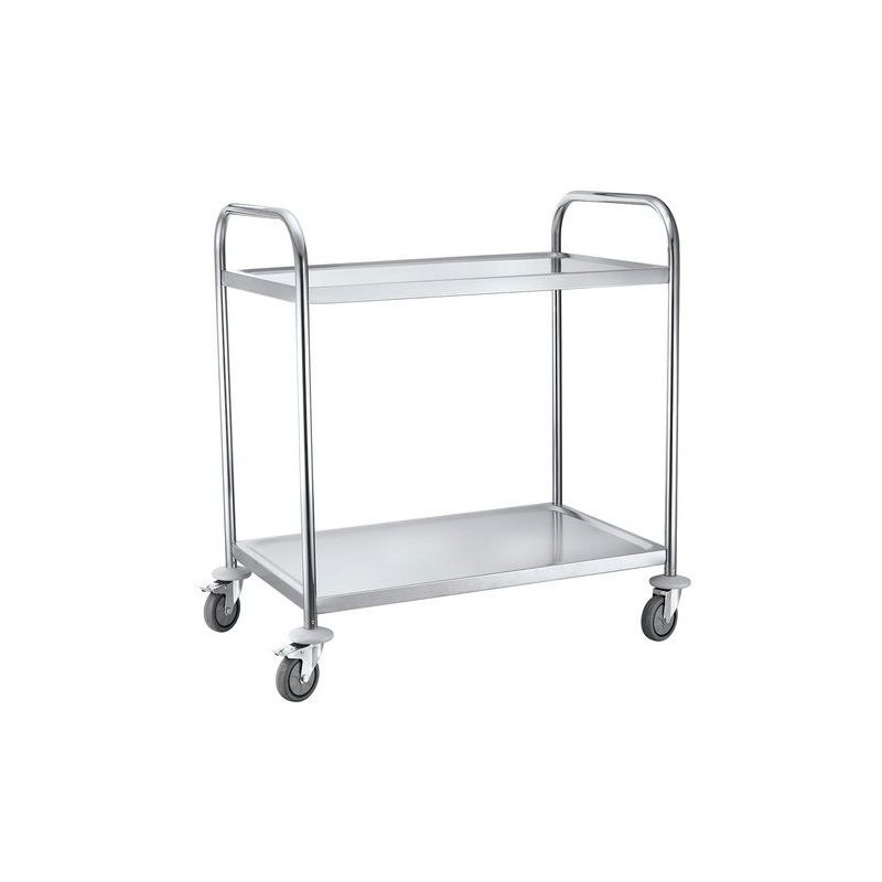 Chariot Desserte Inox avec 2 Plateaux