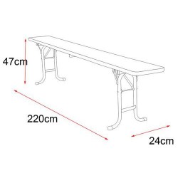 Banc 220x24cm