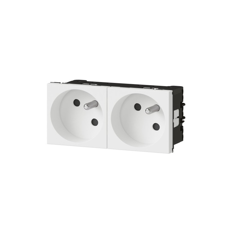 Double Prise de Courant LEGRAND Mosaic Blanc 2P+T Double Prise de Courant LEGRAND Mosaic Blanc 2P+T