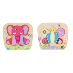 Lot de 2 Puzzles Educatifs en Bois PREMAMAN 9 Pièces