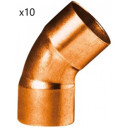 Lot de 10 Coudes Courbes 45° Cuivre 5041 ALTECH Femelle Femelle