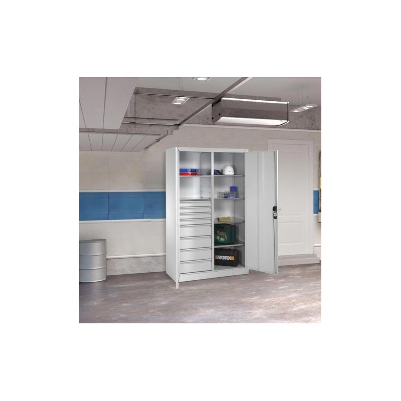 CP Armoire de Rangement Atelier avec Etagères et Tiroirs 8931305