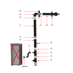 Kit Horizontal Conduit de Poêle Etanche DINAK Diflux