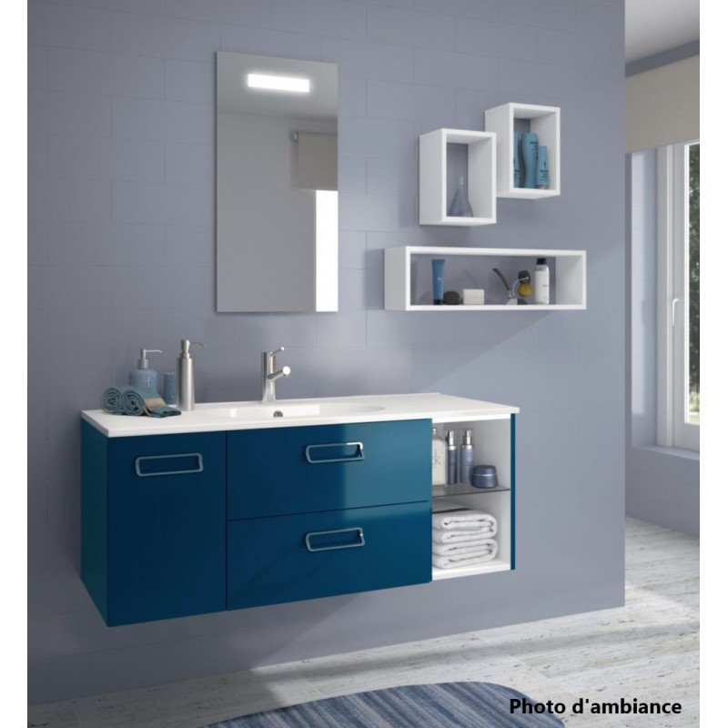 Meuble de Salle de Bain Caisson Modulable ALTERNA Séducta 60cm Bleu Pétrole