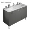 Plan Vasque DELPHA ProMoulé Express L120cm Gris Foncé Satiné - B6KVK3P1212C