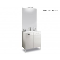 Meuble Caisson Sous-Vasque de Salle de Bain 2 Portes DELPHA ProMoulé Express L60cm Blanc Satiné