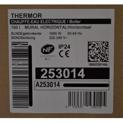 Chauffe-eau électrique Blindé 100L horizontal raccord dessous 253014 Thermor