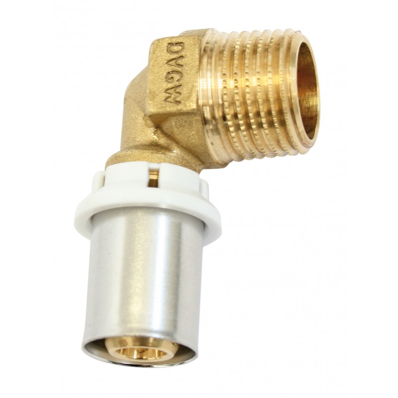 Coude Raccord Mâle Multicouche à Sertir AYOR Fixomultix Ø26-20x27 - 5711-26-20 Coude Raccord Mâle Multicouche à Sertir AYOR Fixomultix Ø26-20x27 - 5711-26-20