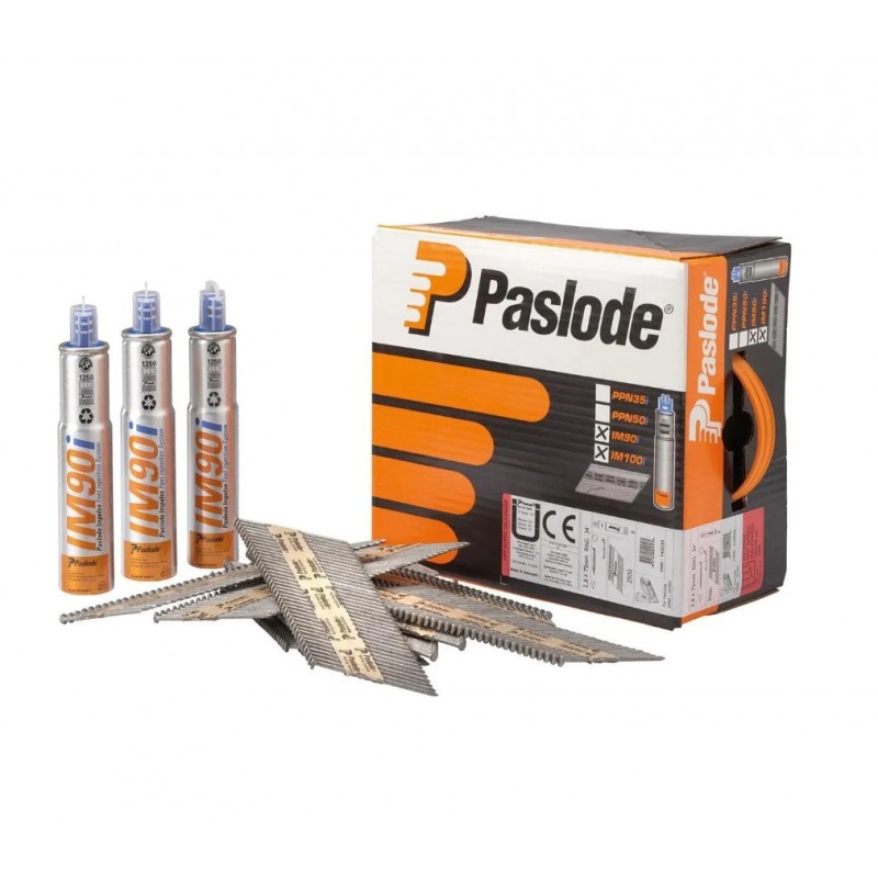 Pack de 3750 Clous Structure PASLODE 2.8X5.1mm Cranté IM90i avec Cartouches de Gaz