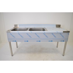 Table de plonge en Inox 2 Cuves Professionnel