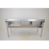 Table de plonge en Inox 2 Cuves 50x50 cm Professionnel Egouttoir à droite