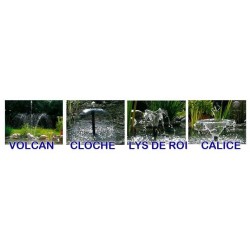 4 jets ajustables Volcan, Lys, Cloche et Calice