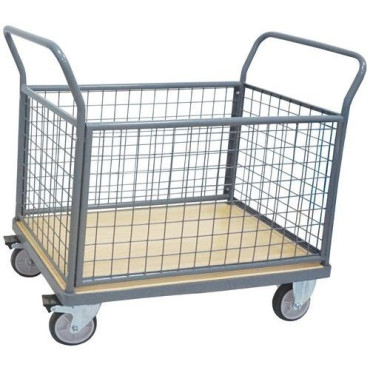 Chariot avec 4 Parois Grillagés Charge 500kg Avec Roues