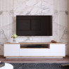 Meuble TV 180cm Mariam 3 Portes Battantes Coloris Pin Blanc 956LCS1610