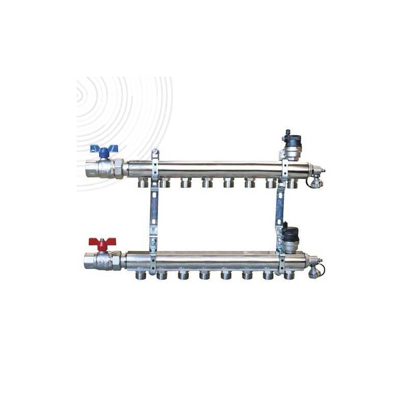 Kit Collecteur Radiateur Prémonté AYOR SOMATHERM en Laiton Chromé 8 Circuits Mâle 3/4 EK Kit Collecteur Radiateur Prémonté AYOR SOMATHERM en Laiton Chromé 8 Circuits Mâle 3/4 EK