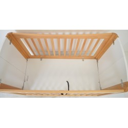 Lit Bébé Bas Pliant WESCO Avec Roulettes Bois et Blanc