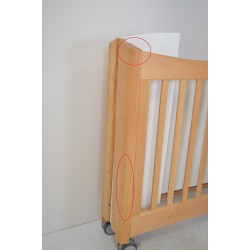 WESCO - Lit Bébé Bas Pliant Avec Roulettes Bois et Blanc - 49 618001