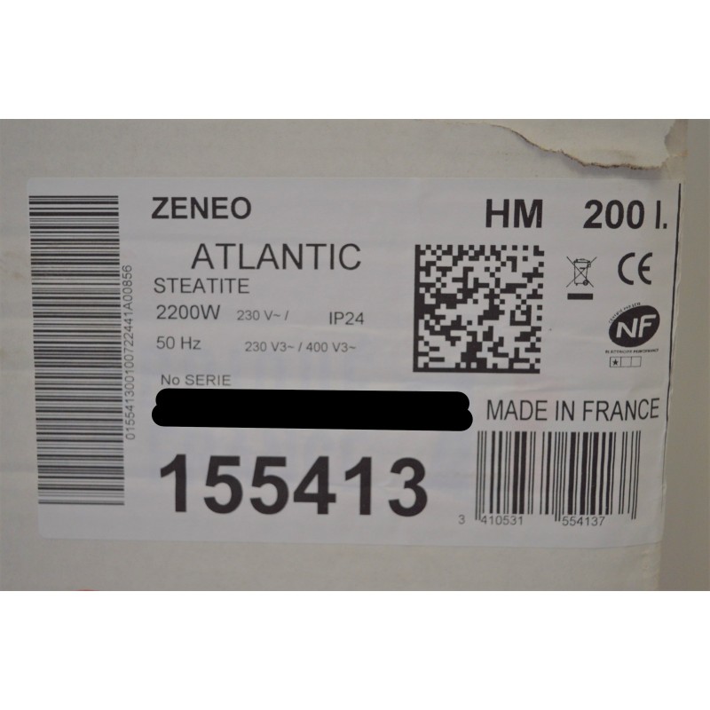 ATLANTIC ChauffeEau 200L Zénéo ACI Hybride Stéatite Horizontal 155413