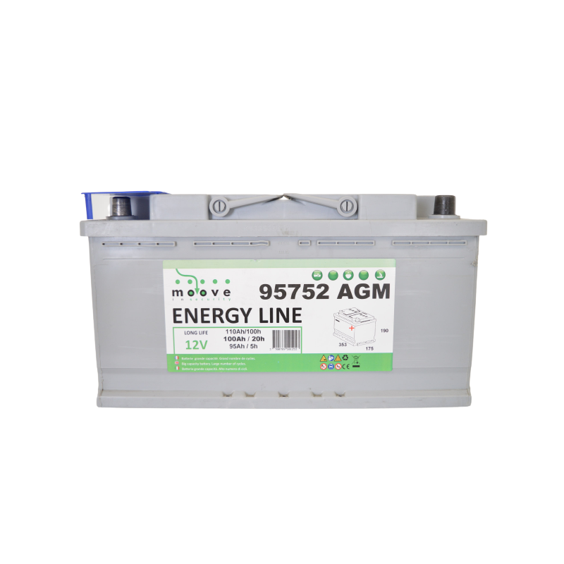 Batterie Stationnaire 12V MOOVE Energy Line AGM 100 Ah 20H Batterie Stationnaire 12V MOOVE Energy Line AGM 100 Ah 20H