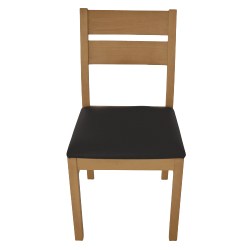 Lot de 2 Chaises STORM en Bois Massif et Assise Noire