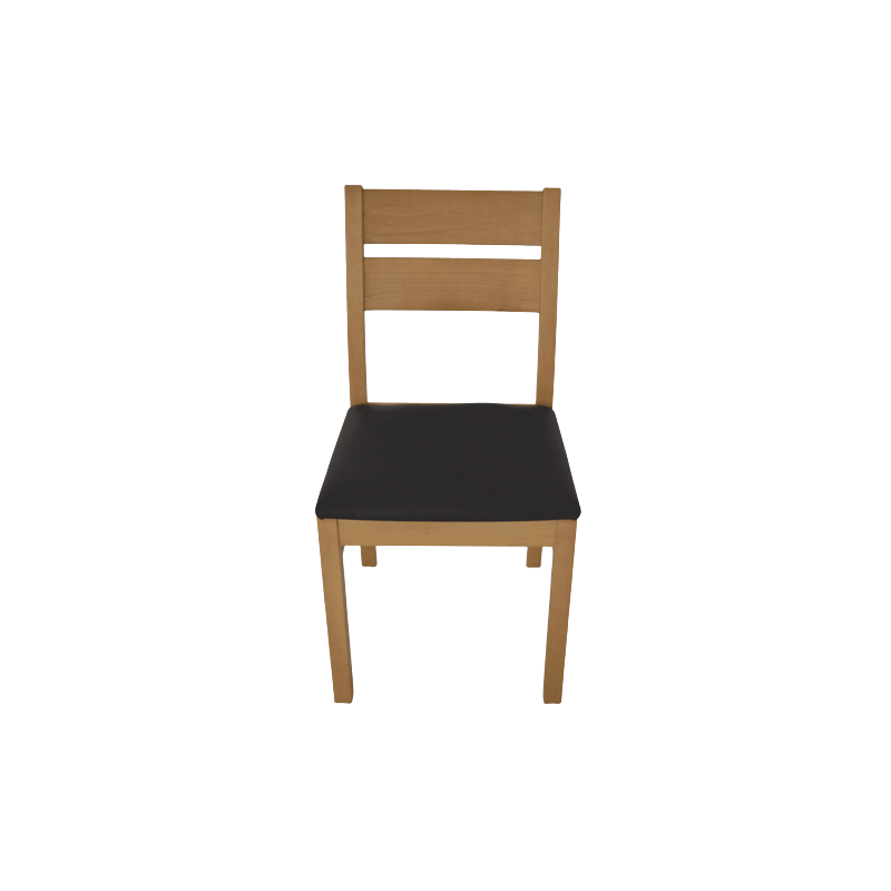 Lot de 2 Chaises STORM en Bois Massif et Assise Noire Lot de 2 Chaises STORM en Bois Massif et Assise Noire
