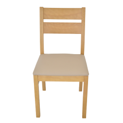 Lot de 2 Chaises STORM en Bois Massif Assise Crème