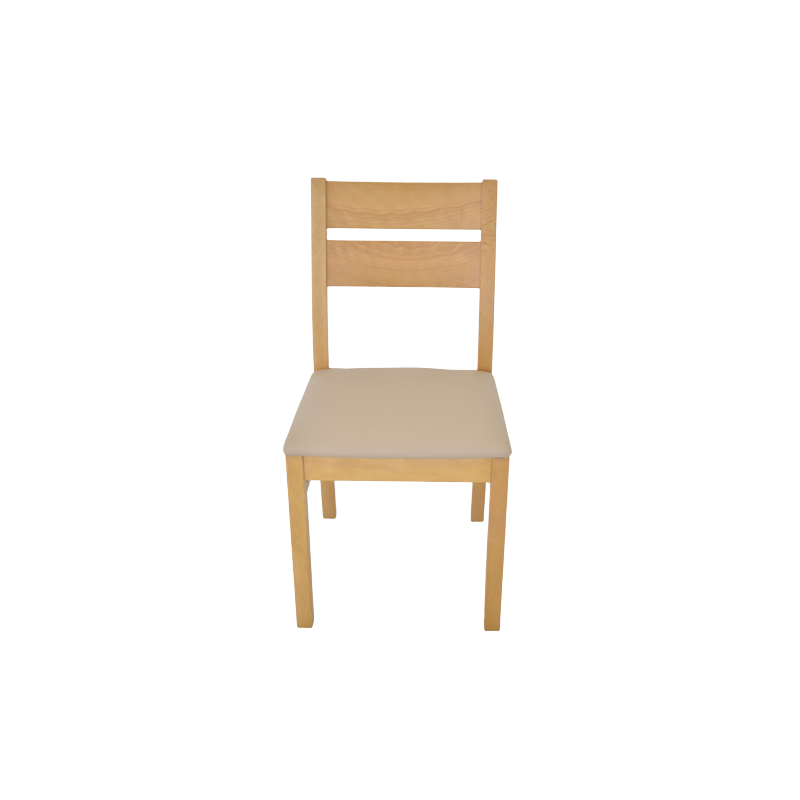 Lot de 2 Chaises STORM en Bois Massif Assise Crème