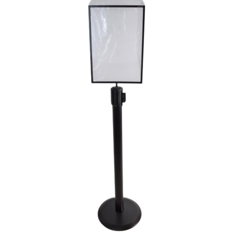 Poteaux de Guidage à Sangle Rétractable BARRIER avec Supports d'Enseigne Cadre Métallique Poteaux de Guidage à Sangle Rétractable BARRIER avec Supports d'Enseigne Cadre Métallique