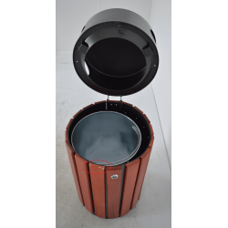 Poubelle d'Extérieure 40L ROSSIGNOL PRO Zeno en Métal et en Bois pas cher
