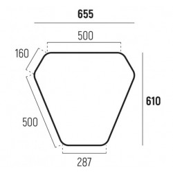 Dimensions table forme trapèze