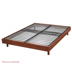 Sommier A Lattes Sur Pieds 160x200cm SOMKIT 3 Merisier Cherry