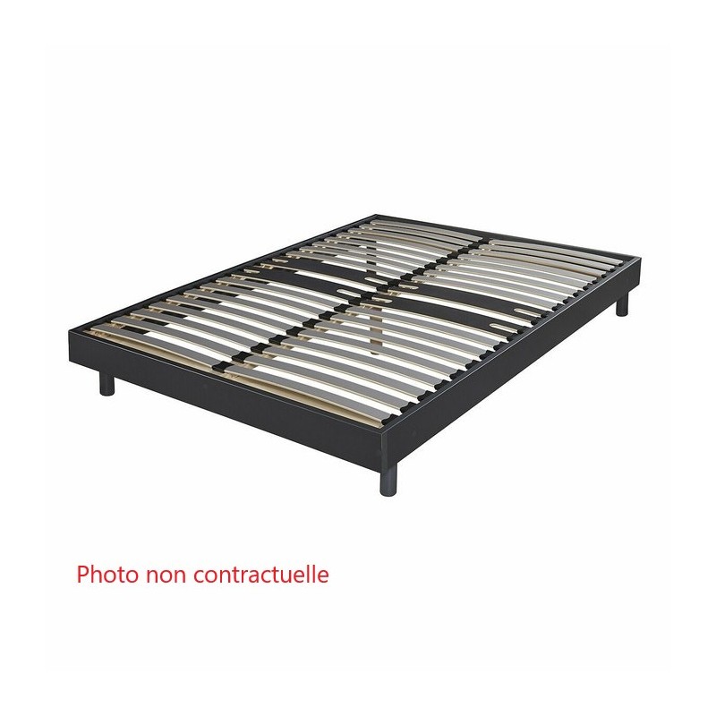 Sommier A Lattes Sur Pieds 140x190cm SOMKIT 3 Cendre Ashen Sommier A Lattes Sur Pieds 140x190cm SOMKIT 3 Cendre Ashen