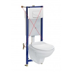 Cuvette de Toilette WC Suspendu SIAMP Basia Céramique avec Abattant Sans le Bati Support