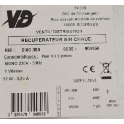 Kit récupérateur de chaleur 3/5 pièces