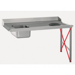 Table Plonge Inox Sans Pieds TOURNUS EQUIPEMENT Avec Bac, Egouttoir et Trou Vide-Déchets 1600x760mm