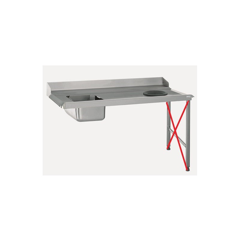 Table Plonge Inox Sans Pieds TOURNUS EQUIPEMENT Avec Bac, Egouttoir et Trou Vide-Déchets 1600x760mm Table Plonge Inox Sans Pieds TOURNUS EQUIPEMENT Avec Bac, Egouttoir et Trou Vide-Déchets 1600x760mm