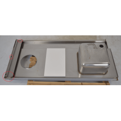 Table Plonge Inox Sans Pieds TOURNUS EQUIPEMENT Avec Bac, Egouttoir et Trou Vide-Déchets 1600x760mm pas cher