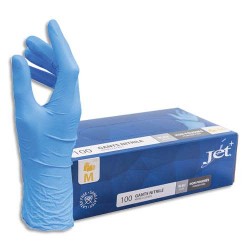 Gants Médicaux JET+ Nitrile Bleus Non Poudrés