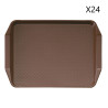 Lot de 24 Plateaux de Restauration Rectangulaire Avec Poignées CAMBRO en Polypropylène Marron 30x41cm