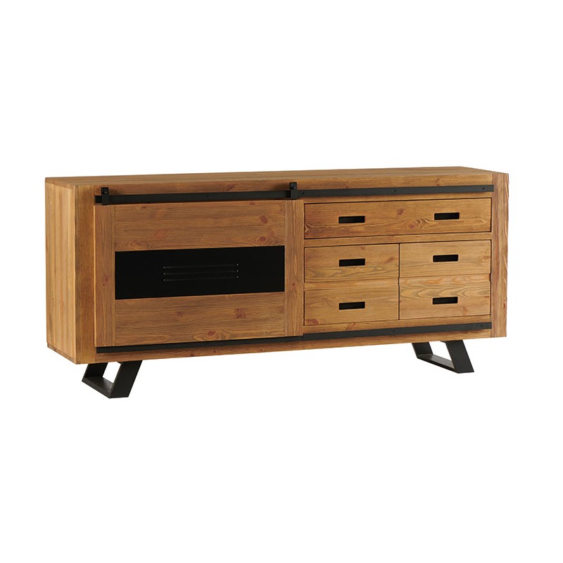 Buffet Bas PIER IMPORT Greenwich en Pin Massif Brossé