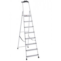 Escabeau Aluminium 8 marches Charge 150kg INVENTIV Hauteur d'Accès 3.62m