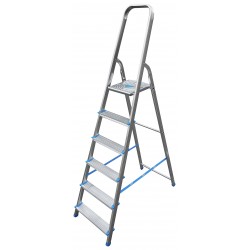 Escabeau Aluminium 6 Marches Charge 150kg MAC ALLISTER Hauteur d'Accès 2.94m