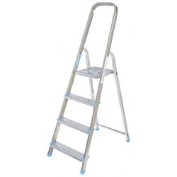 Escabeau Aluminium 4 Marches Charge 150kg MAC ALLISTER Hauteur d'Accès 2.52m