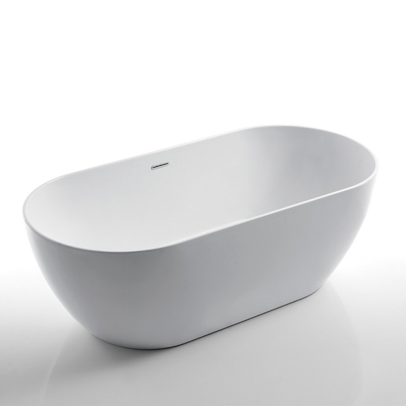 Baignoire Îlot Autoportante 250L O'DESIGN 170x80cm Blanc Mat