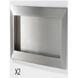 Poignée Métal Encastrée CONFALONIERI Pour Meuble 69x69mm Argent