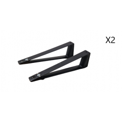 Lot de 2 Supports d'étagères Triangle CONFALONIERI Pour Plateaux en Bois 230x71x27mm Noir