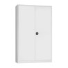 Armoire Haute Monobloc à Portes Battantes CARAY 4 Etagères Grise 1200x420x1945mm