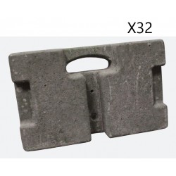 Lot de 32 Plots Bétons Armés Pour Garde-Corps Lesté 20kg