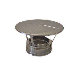 Chapeau Chinois de Toiture Inox Double Paroi Isolée TUBEST Pare-Pluie DN180/DN230
