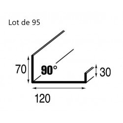 95 Solins Couloirs Rigides Alu Zinc LAHERA Largeur 120mm